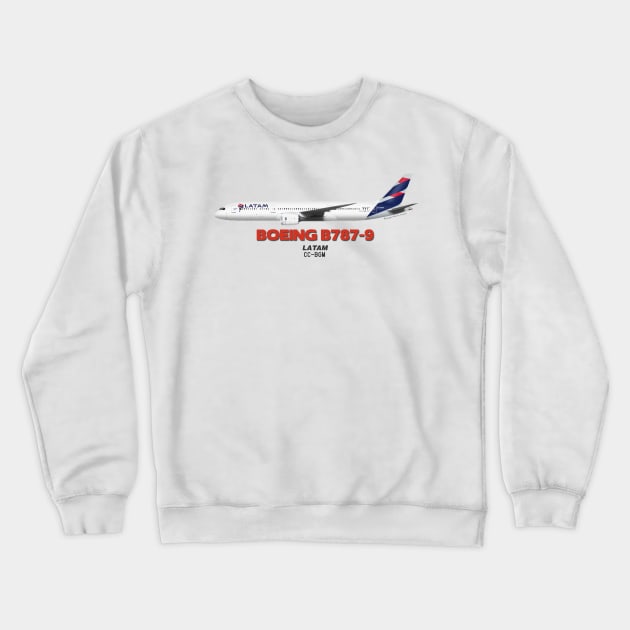 Boeing B787-9 - LATAM Crewneck Sweatshirt by TheArtofFlying